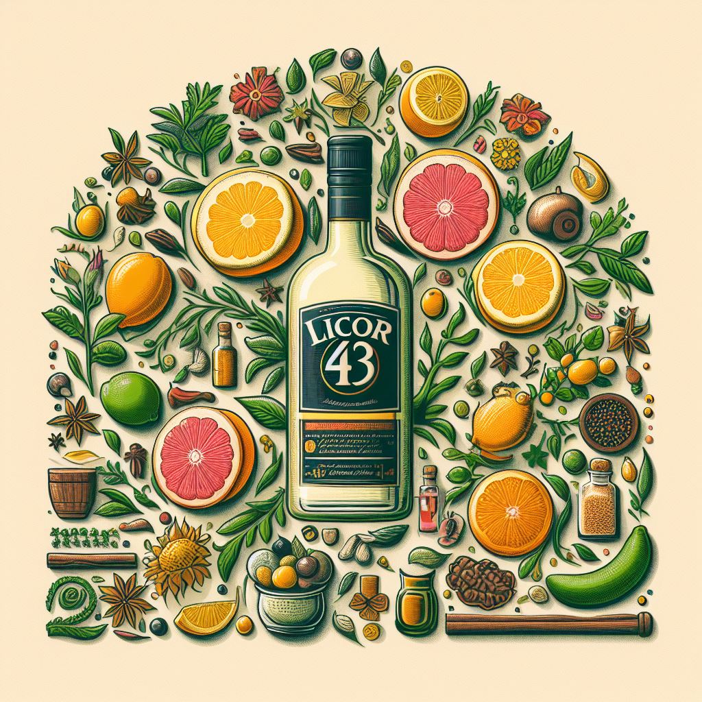 representing the 43 different elements that make up Licor 43's secret formula
